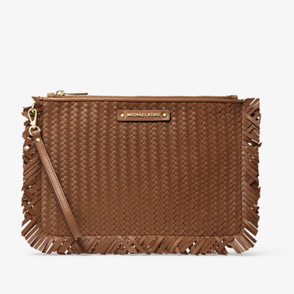 Michael Kors Handbags - Micheal Kors Large Woven Leather Pouch